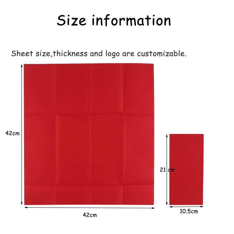 Tamaño de las servilletas de cena.