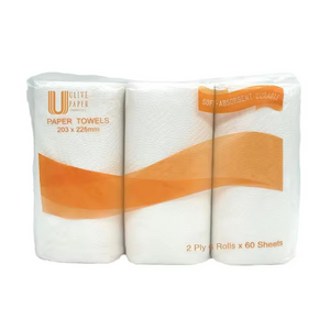 Rollo de toalla de papel de cocina de pulpa de madera virgen Extra absorbente comercial con bonito patrón de mariposa en relieve para uso en el hogar y la Oficina