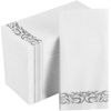 Servilletas de papel blancas con estampado dorado personalizado, servilleta de cena Airlaid, restaurante, Hotel, fiesta de mesa de boda