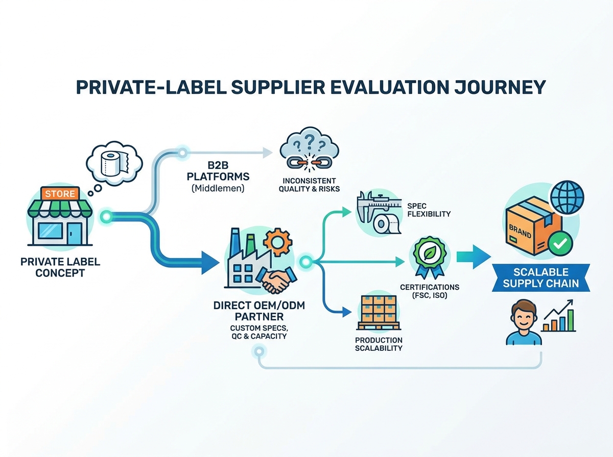 Planta de fabricaci&oacute;n de papel higi&eacute;nico de marca privada